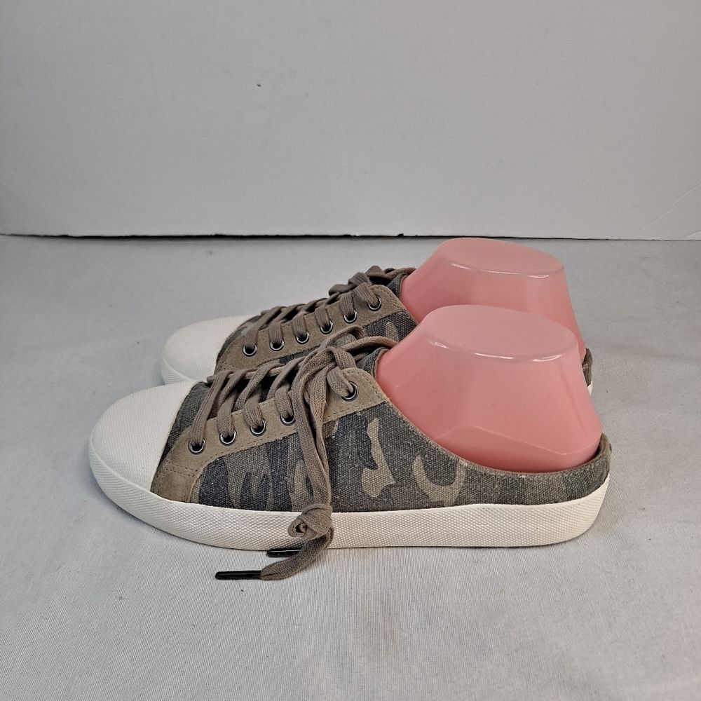 Splendid Women's Adel Canvas Sneakers Size 11M Green Camo Slip-on Mules Lace-Up